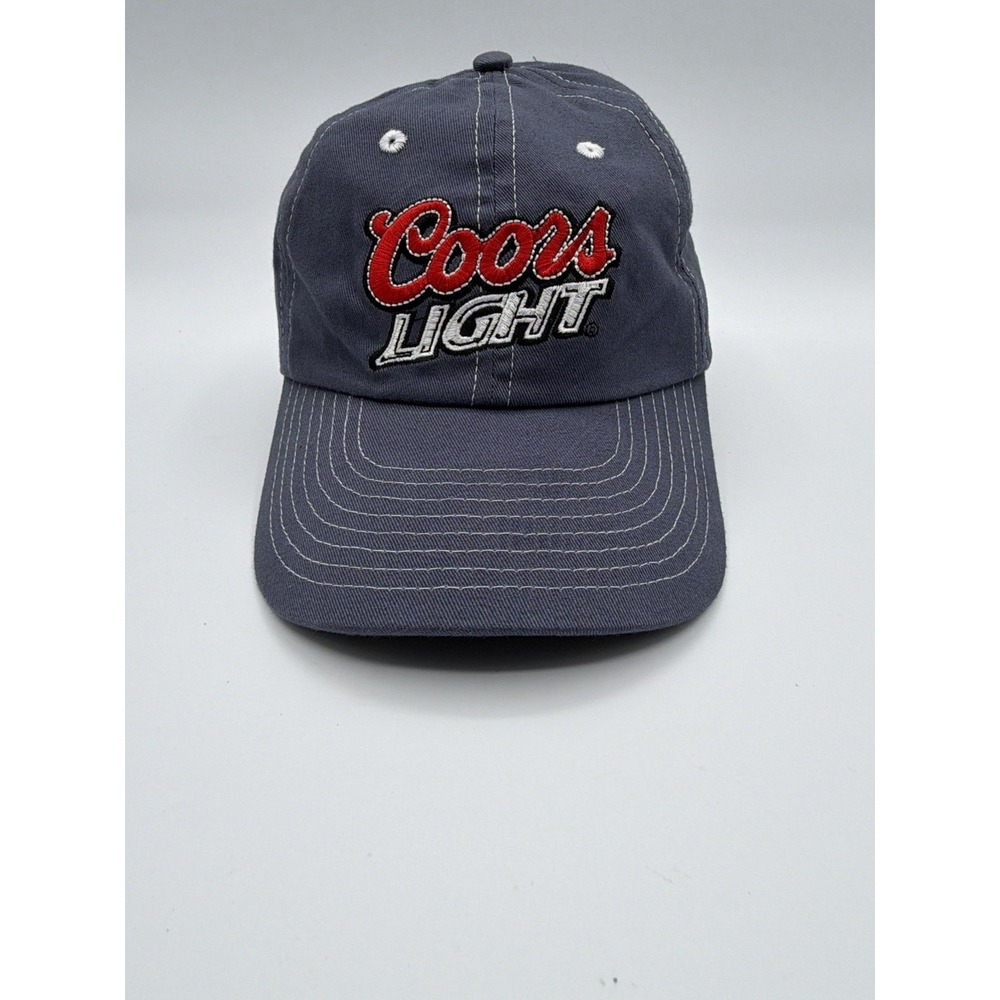 Coors Light Adjustable Cap Hat Charcoal Embroidered Logo Patch Back 9 Headwear